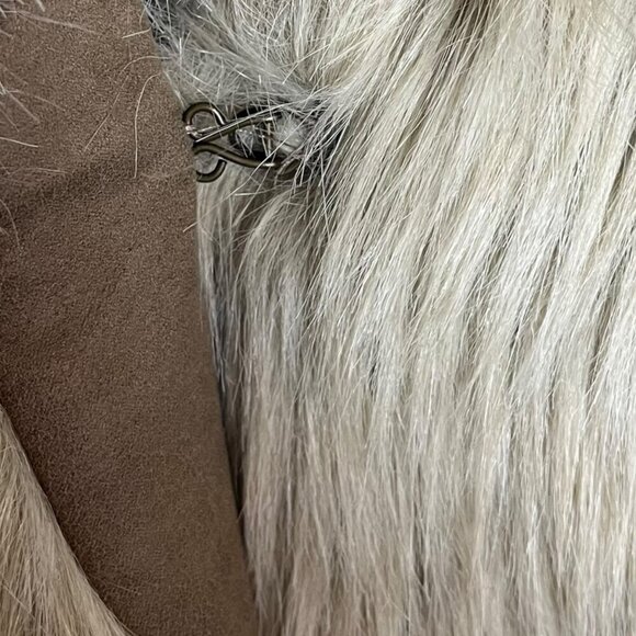 Zara Women's M Faux‎ Fur Longline Vest Beige Cream Mob Wife Aesthetic Winter - Picture 5 of 7